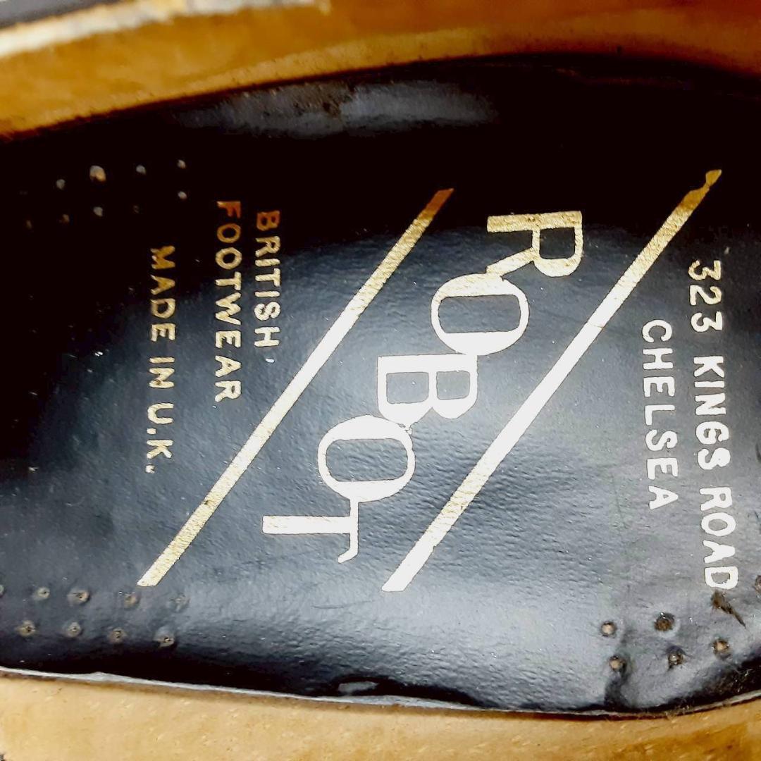 美品 26㎝◎ドクターマーチン ROBOT 革靴 黒 イギリス製 V字ステッチ