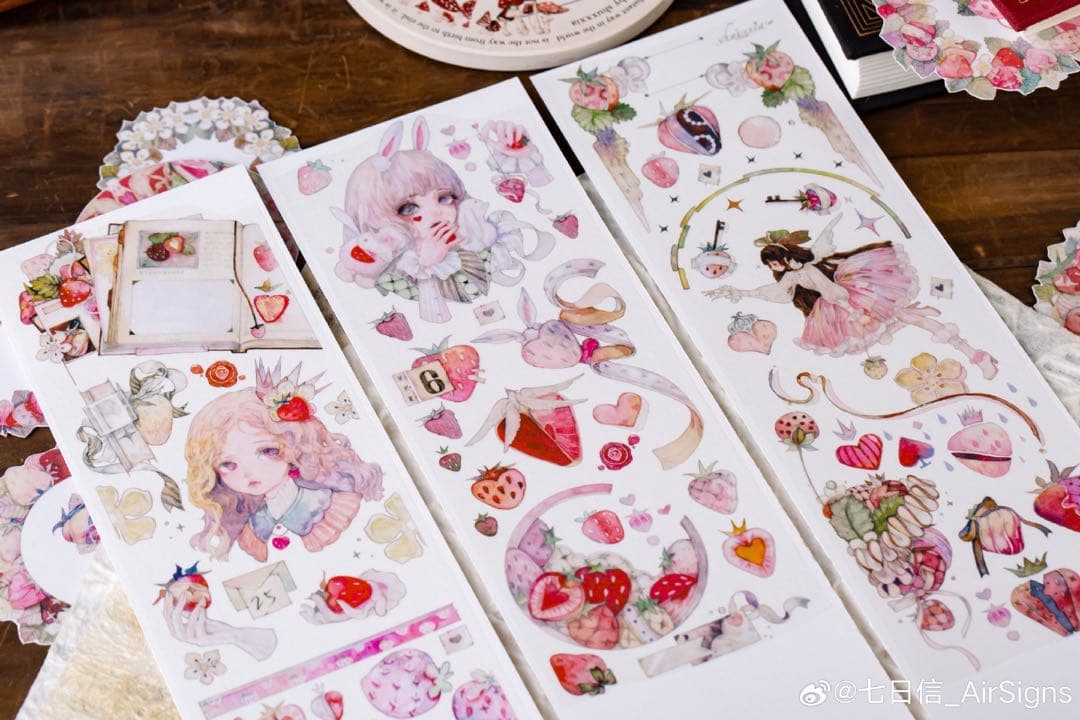 海外マスキングテープ 巻き売り No.240 人物 女の子 いちご 七日信