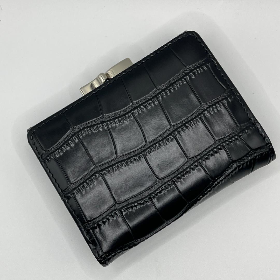 Vivienne Westwood 特価 未使用 がま口 折財布 黒 ウロコ柄