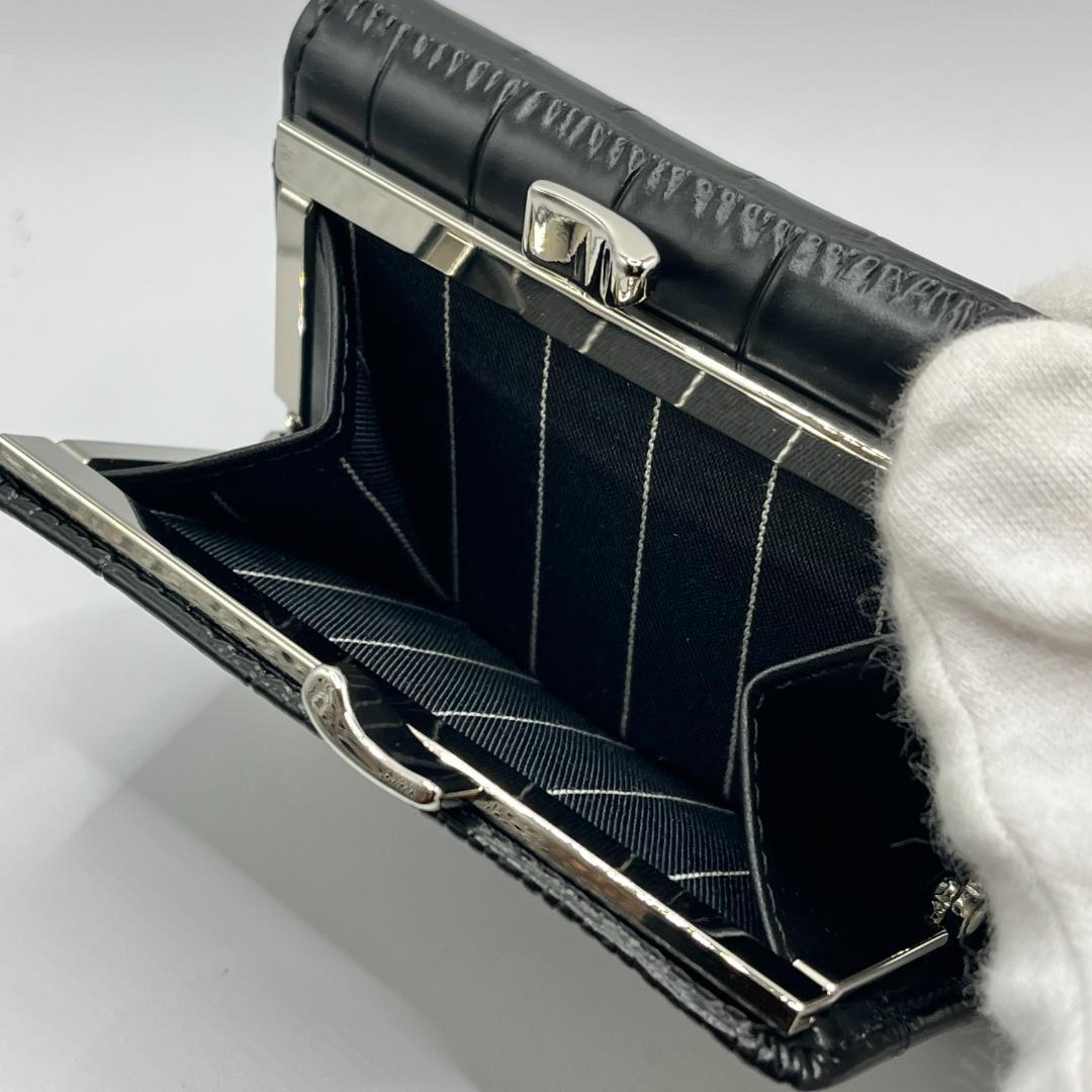 Vivienne Westwood 特価 未使用 がま口 折財布 黒 ウロコ柄