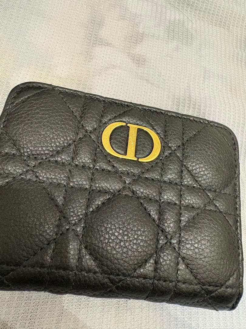 Dior ブラック レザー 二つ折り財布