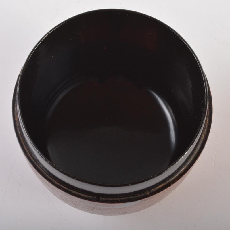 茶道具　竹器師　黒田宗博作　巴蒔絵　竹中棗　紫野　上田義山極め箱　V　6343