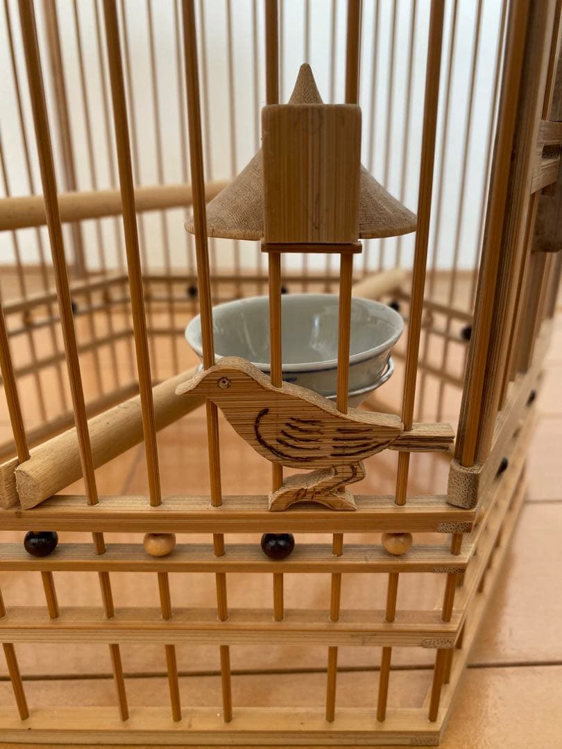 ⭐️限定値下げ　鳥籠　手作り　竹細工　工芸　匠④