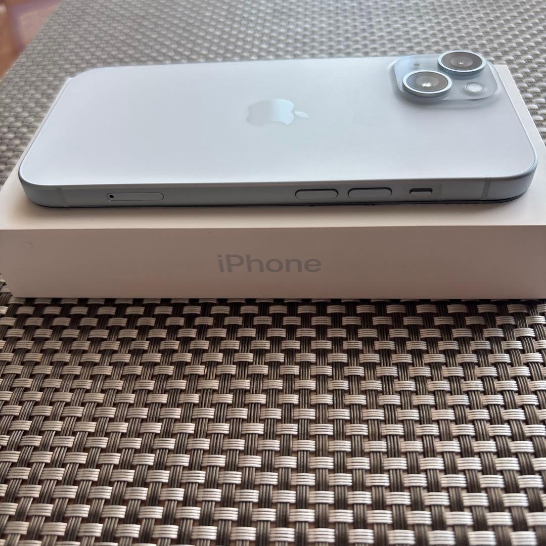 【美品】iPhone15 128GB 保証付き 最大容量100% ブルー