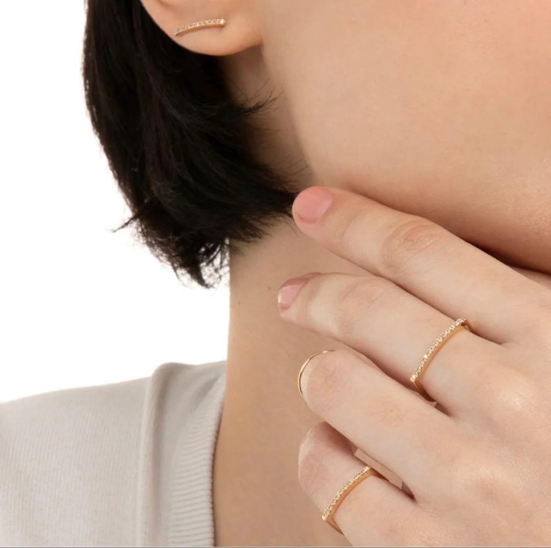 美品　ヒロタカ　GOSSAMER U シェープダイヤモンド　リング　K10