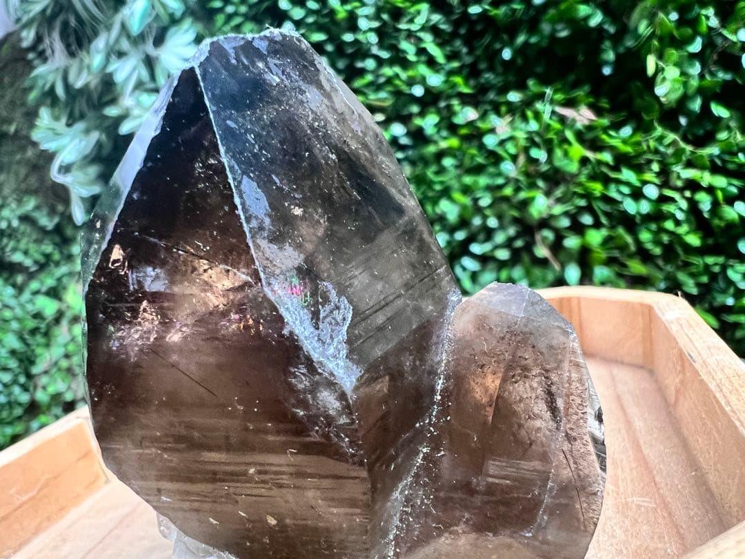 超希少石⭐︎虹入りブラックルチル内包⭐︎国産スモーキークォーツ⭐︎レムリアン⭐︎