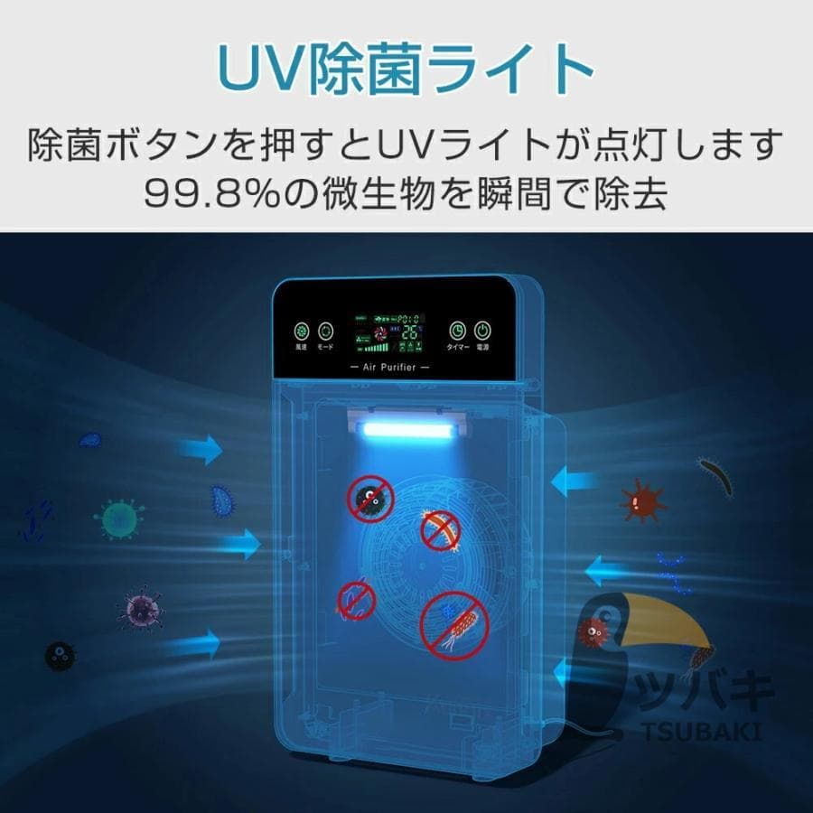 空気清浄機 小型 6重空気清浄 フィルター コンパクト 花粉 脱臭機 脱臭