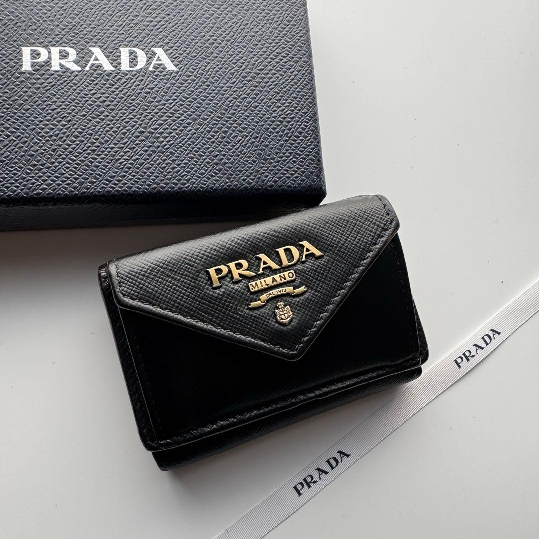 【美品】 148 PRADA プラダ 3つ折り財布 ミニ財布