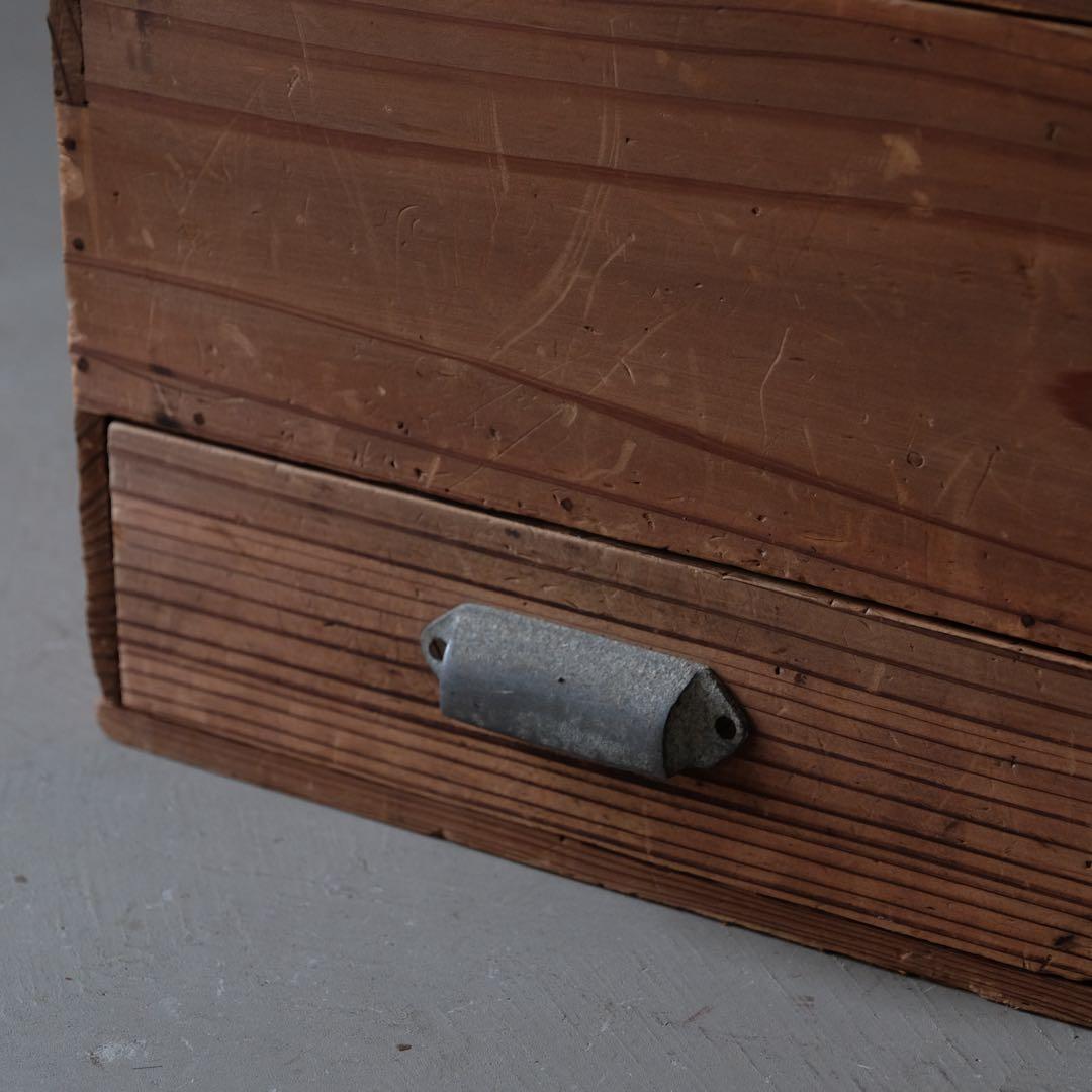 杉材 ２杯抽斗付収納箱　木箱 引き出し 箪笥 座卓 古家具 古道具 アンティーク