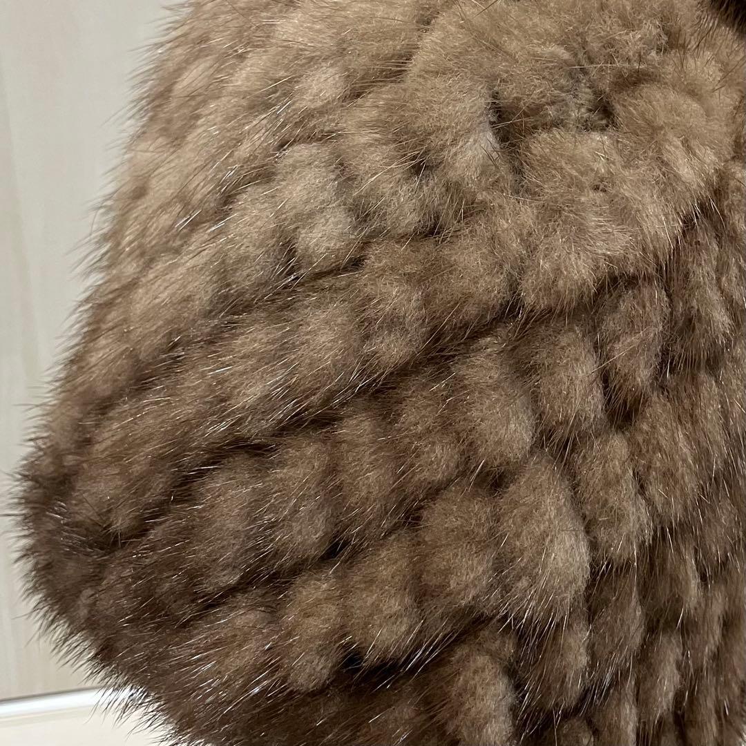 マックスマーラ［23AW］ミンク　フォックス　ニット帽　ぽんぽん　毛皮　ブラウン