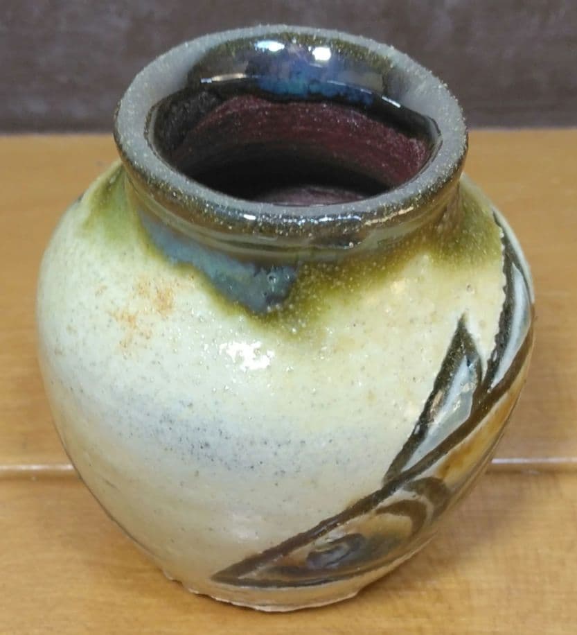 人間国宝 金城次郎 楊立(楊枝立）栞 共箱(本人書付）未使用美品 壷屋焼 壺屋焼