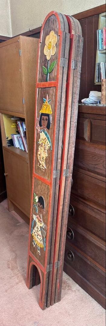 木製 手彫り パーテーション 衝立 海外製 メキシコ ヴィンテージ インテリア