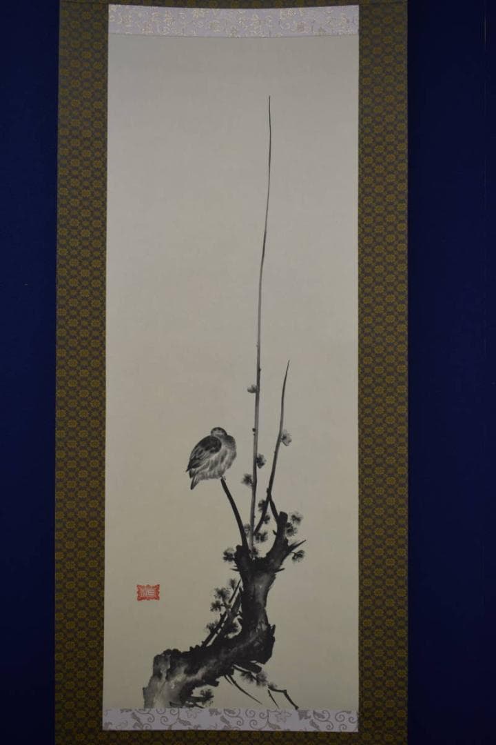 複製/宮本武蔵/二天/紅梅鳩図/工芸/布袋屋掛軸HJ-301