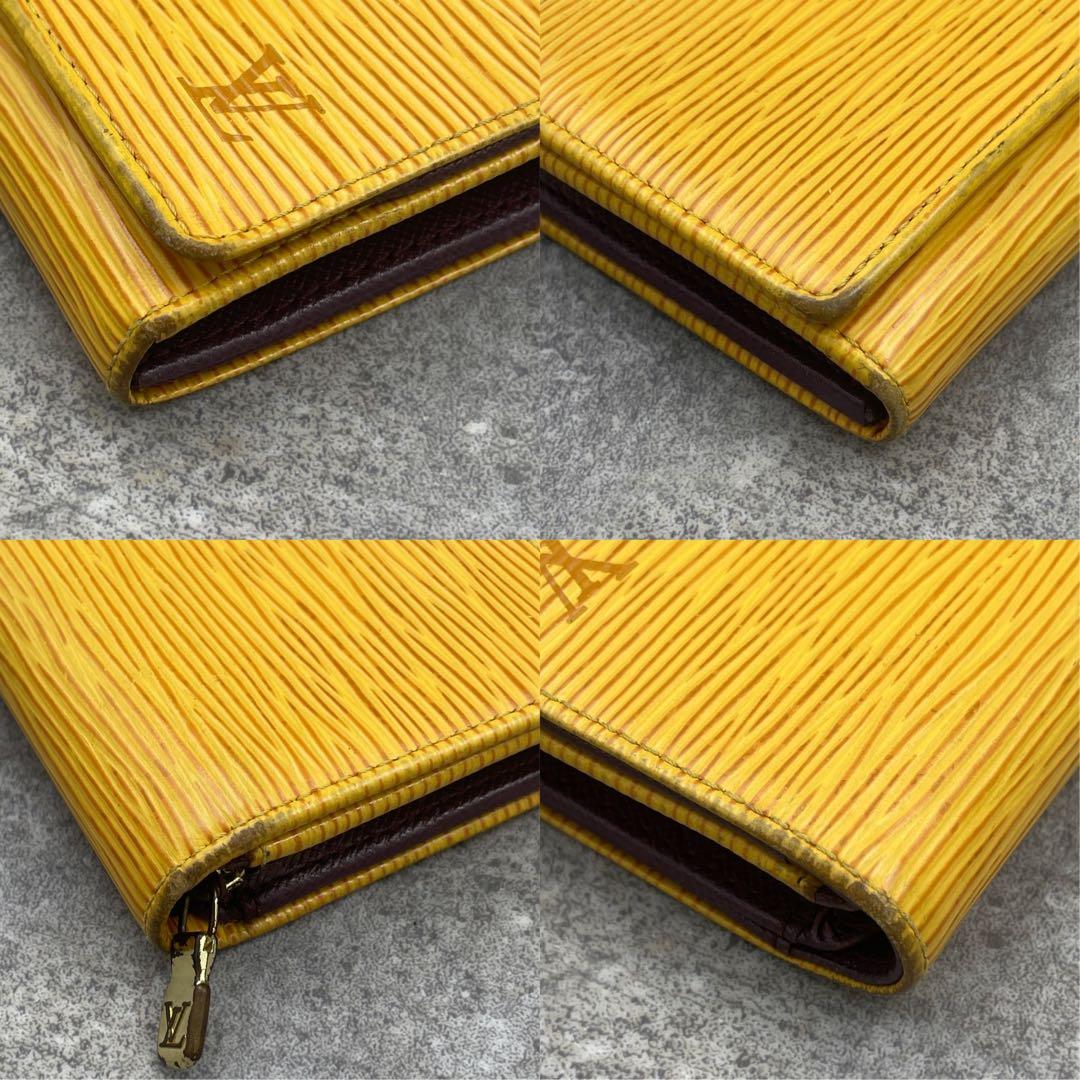 【美品】ルイヴィトン 折り財布 エピ 黄色 イエロー レザー ジッピー