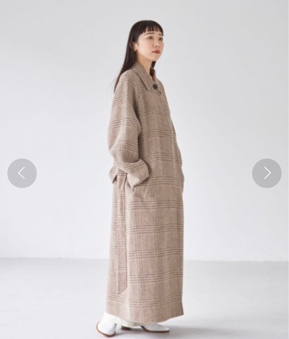 【TODAYFUL】 ベージュステンカラーチェックコート 38