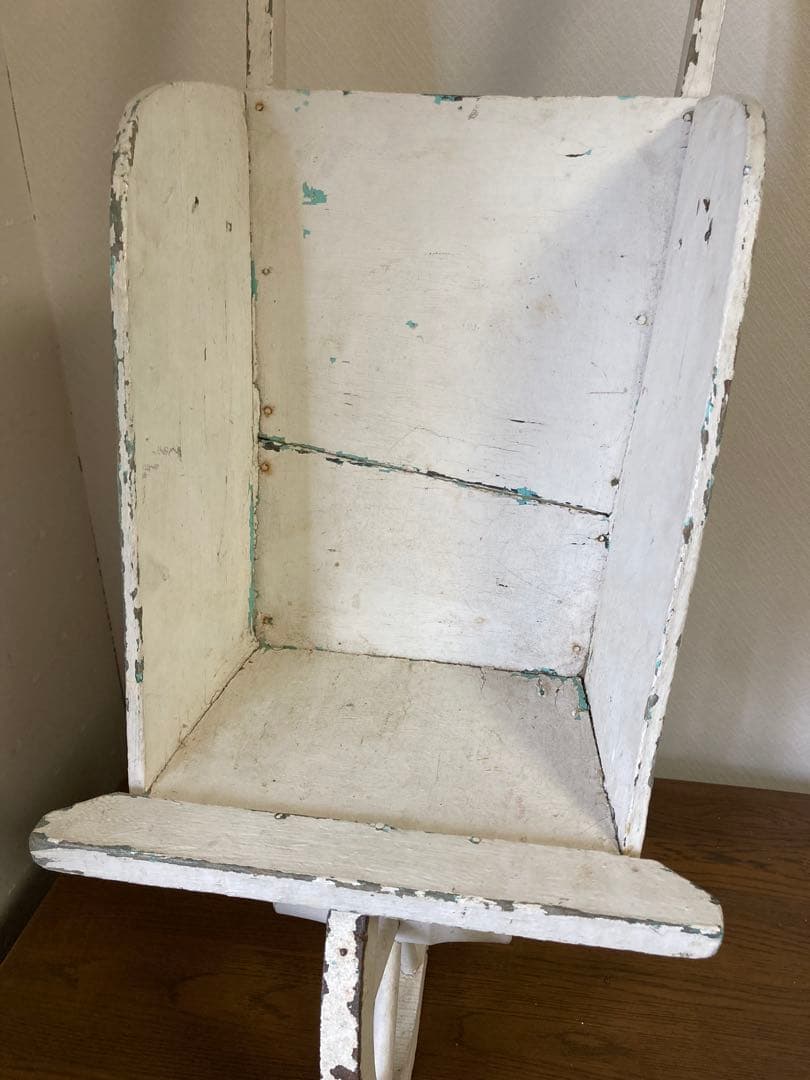 フランス アンティーク ホワイト ペイント 木製カート 手押し車 花車プランター