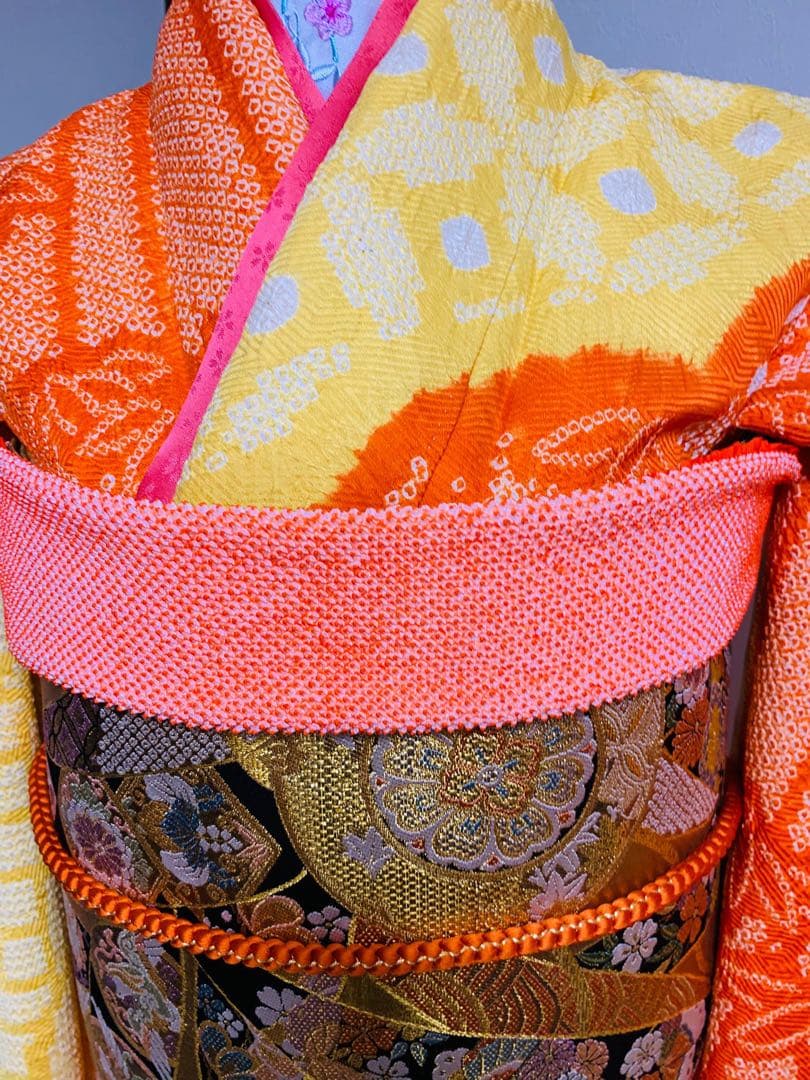 振袖 オレンジと黄色　フルセット❗️大特価セール！