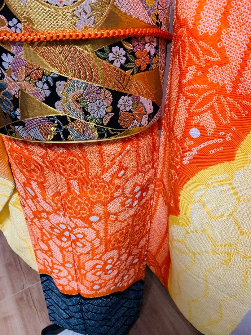 振袖 オレンジと黄色　フルセット❗️大特価セール！