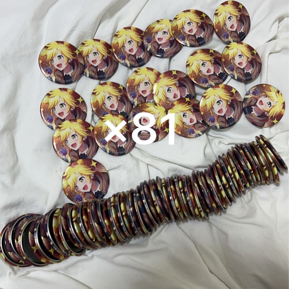 鏡音レン グリ缶 グリッター缶バッジ 81個セッ