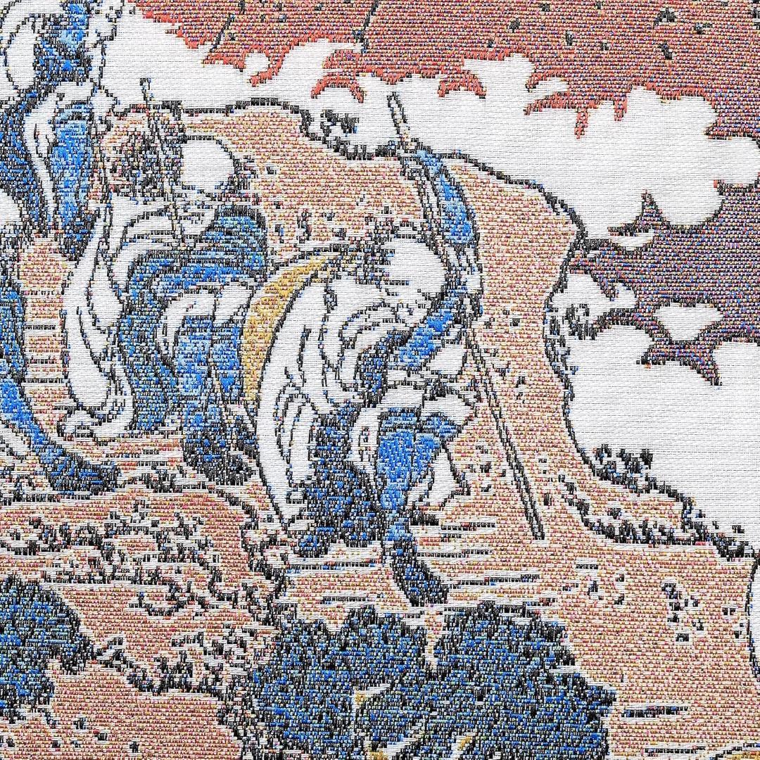 葛飾北斎　諸人登山　ジャガード織【新品】富嶽三十六景　絵画　額装　織物　浮世絵