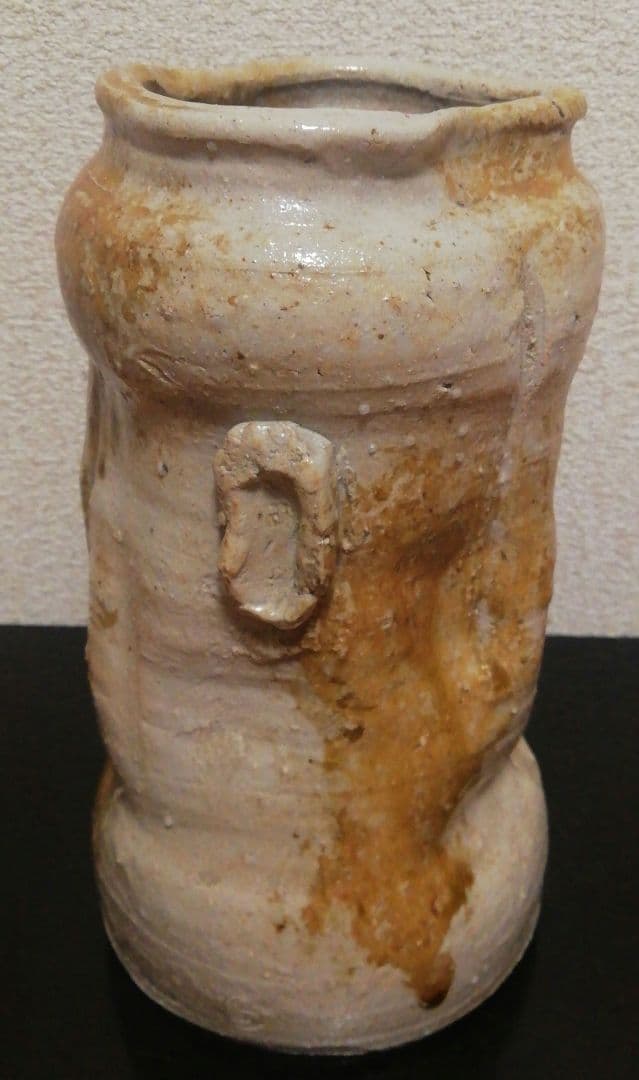 眞清水蔵六作　古伊賀写　花入　共箱　花瓶