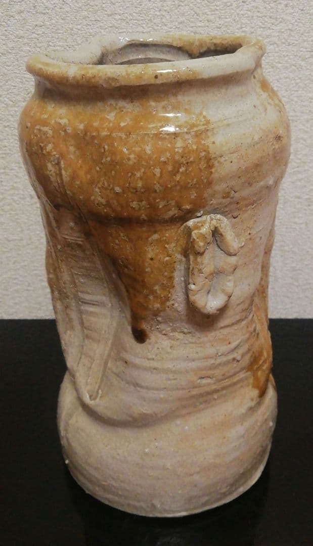 眞清水蔵六作　古伊賀写　花入　共箱　花瓶