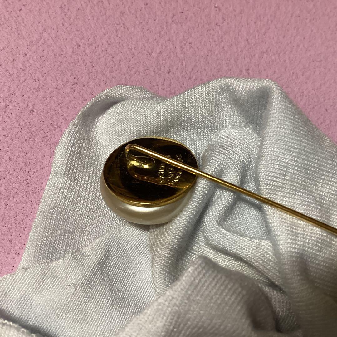 CHANEL ヴィンテージ ピンブローチ フェイクパール ゴールド ココマーク