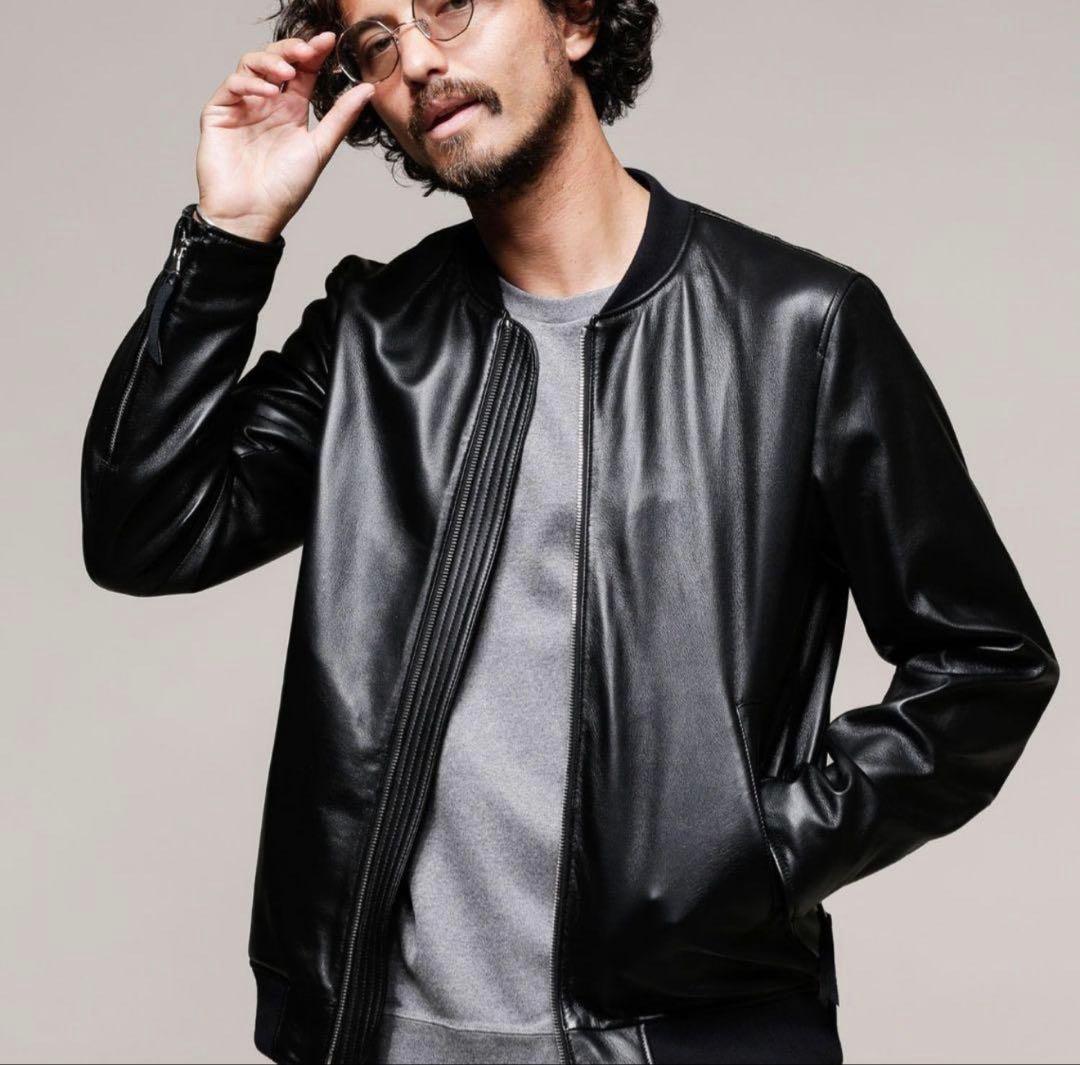 NANO UNIVERSE シングルライダース　ボンバージャケット ブラック