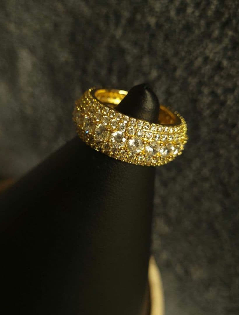 リング 指輪 k18 gp 9.01g Moissanite 0.30ct