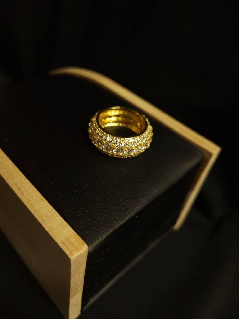 リング 指輪 k18 gp 9.01g Moissanite 0.30ct