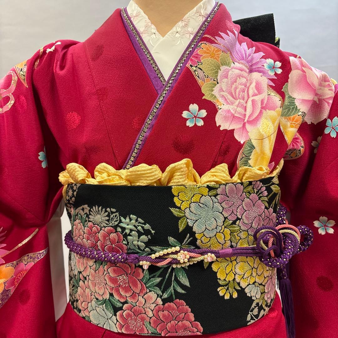 バラと蝶　新品　振袖フルセット