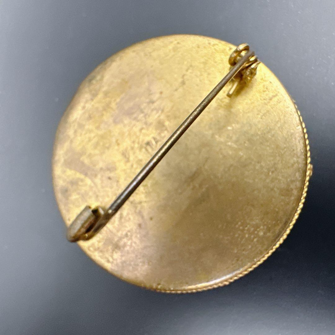 【vintage】イタリア製　マイクロモザイク　ブローチ　フラワー　微細デザイン