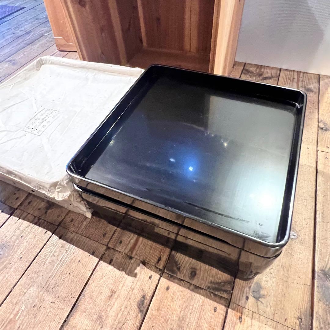 ② 輪島塗　御膳　11膳　黒漆縁金脚付膳　明治　漆器　能登　会席膳　お盆