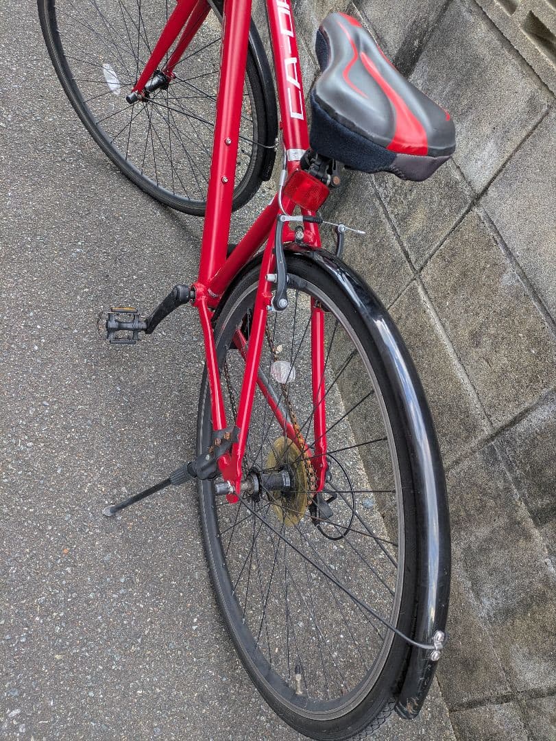 クロスバイク レッド アルミフレーム