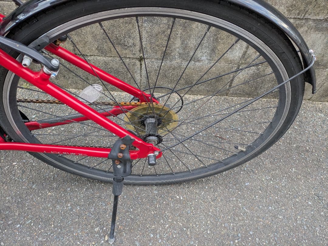 クロスバイク レッド アルミフレーム