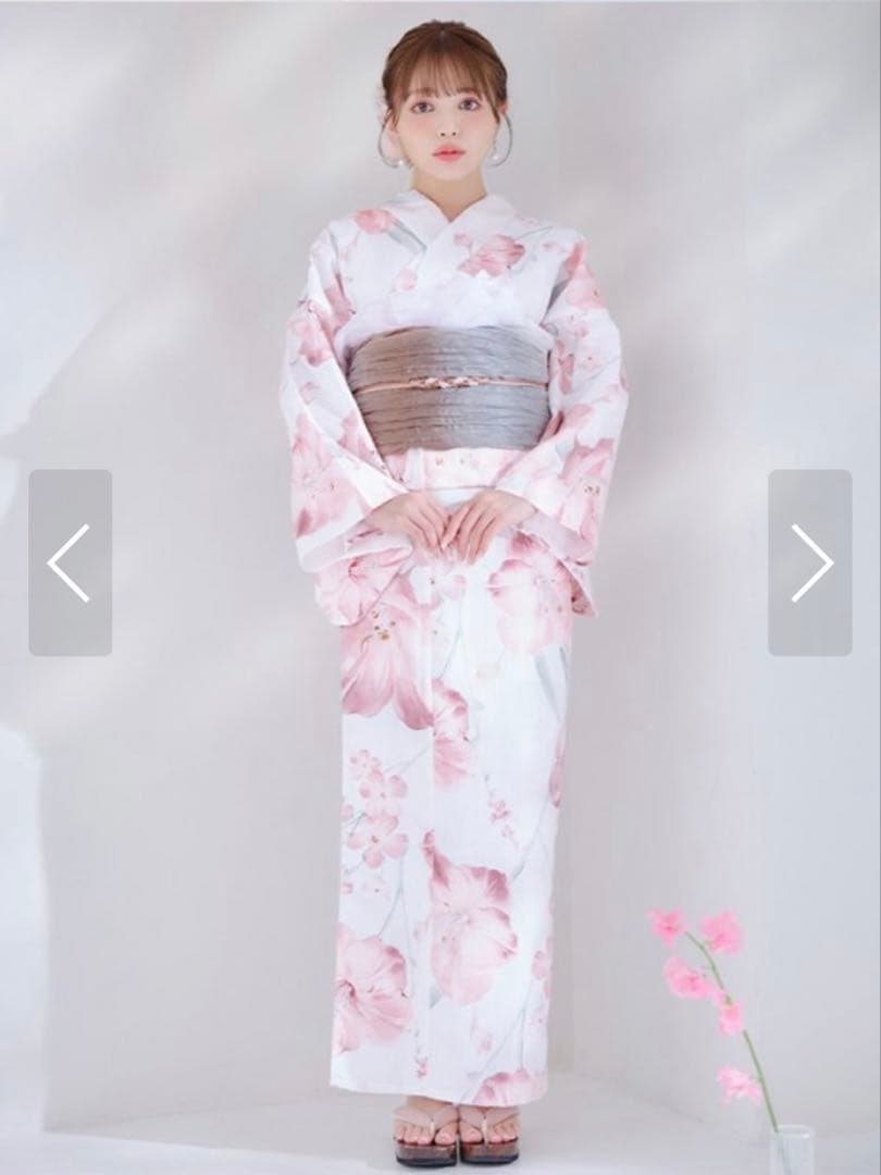 sugar nine ニュアンスピンク水彩朝顔浴衣