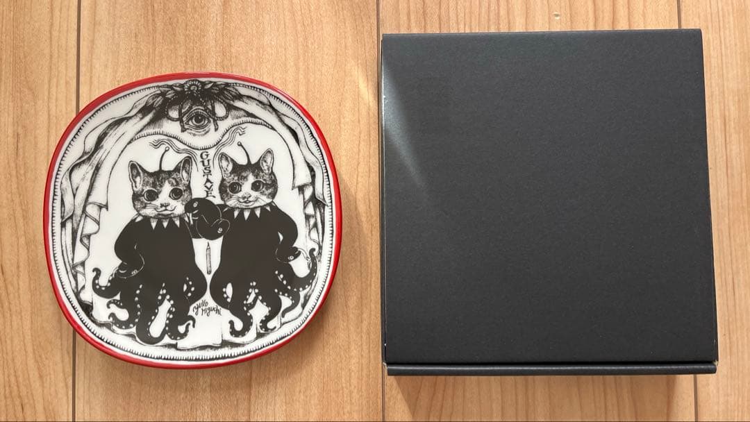 【新品・未使用】ヒグチユウコ九谷焼絵皿　ギュスターヴくん