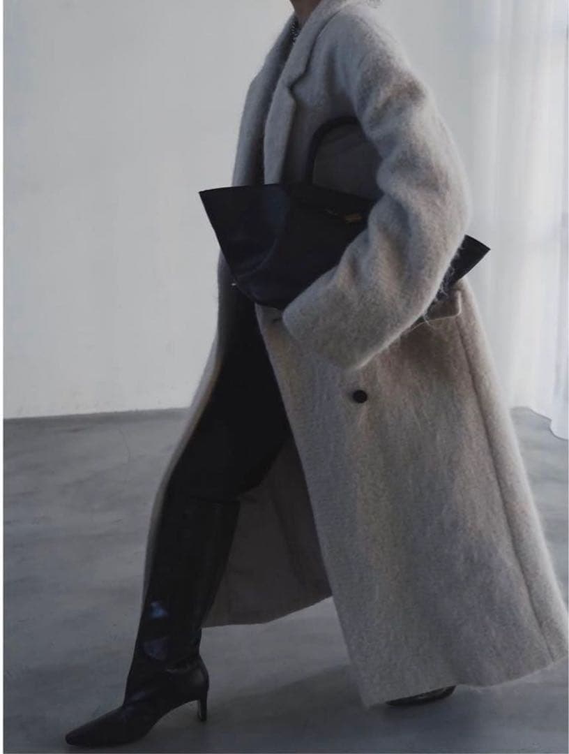 ETRE TOKYO ｜ウールシャギーチェスターコート カーキ　M