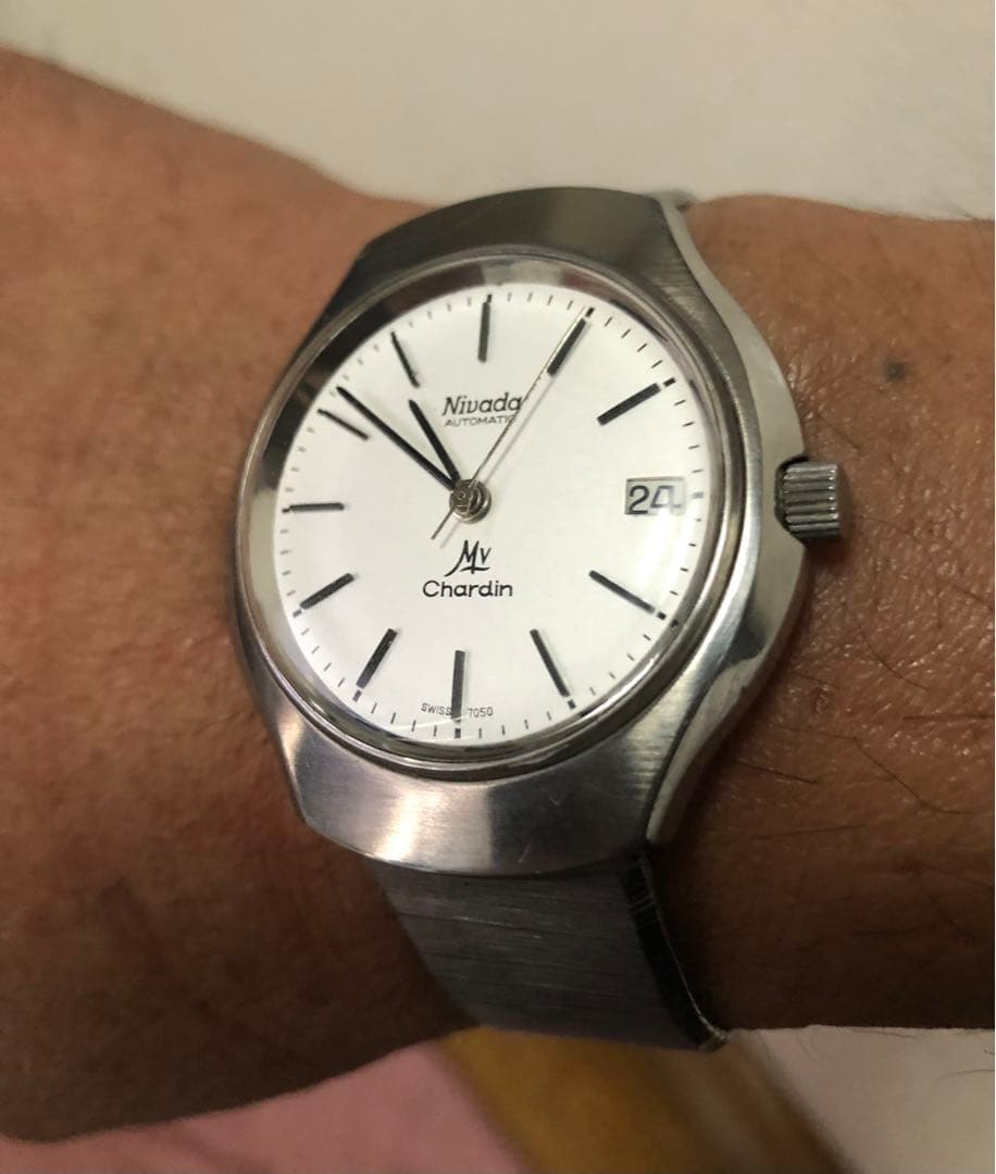 美品★稼動良好★ニバダ　シャルダン　自動巻　ヴィンテージ　メンズ　腕時計