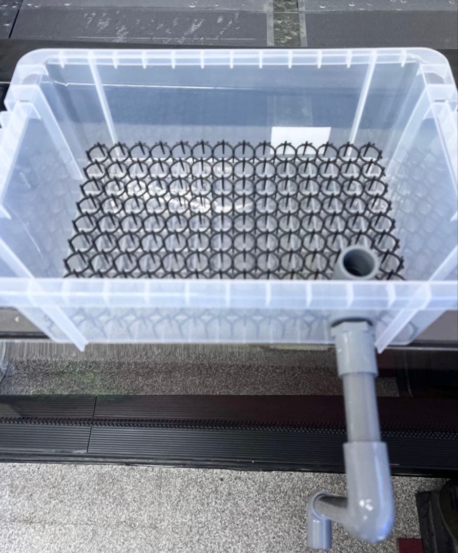 自作 濾過装置 3段ボックス クリア 濾過層 濾過器 金魚 メダカ 1,500L