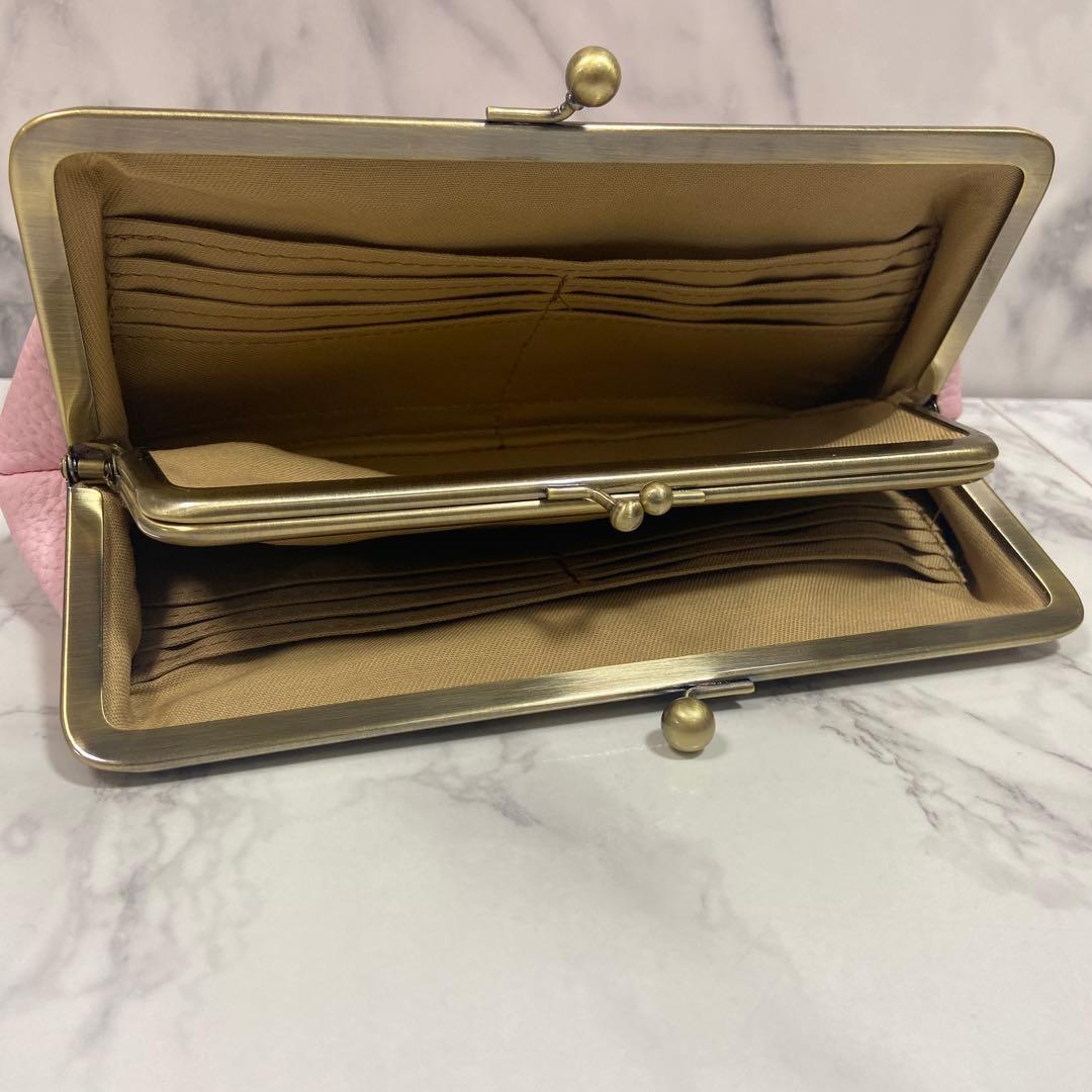 花花ハンドメイド　本革親子がま口長財布2点