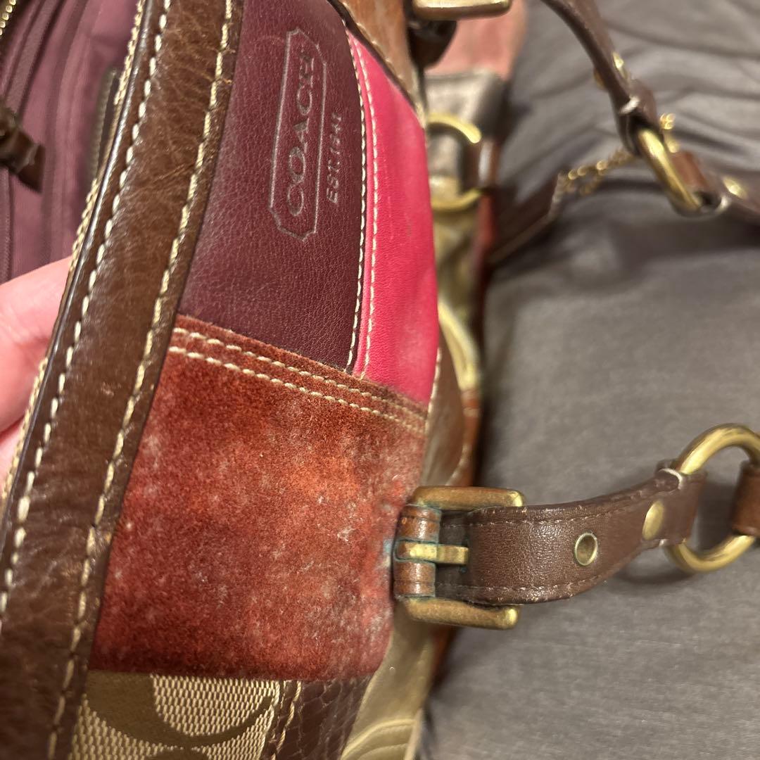 希少⭐︎Coach パッチワーク トートバッグ　異素材
