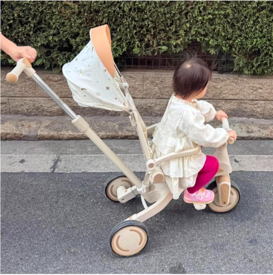 【新品】多機能三輪車【ベージュ】 7in1■安全設計1歳〜5歳