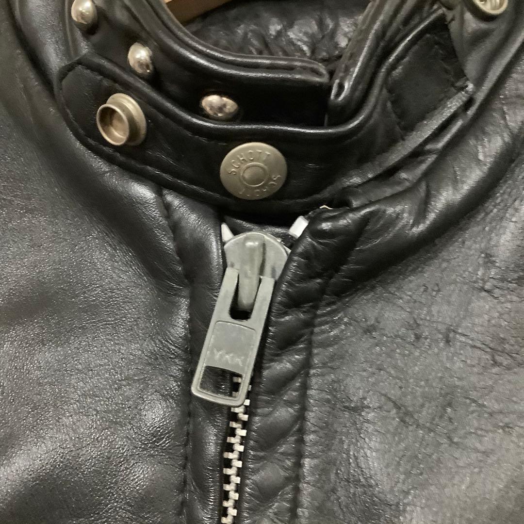 Schott スタッズ付きレザーシングルライダースジャケット K-321 メンズ