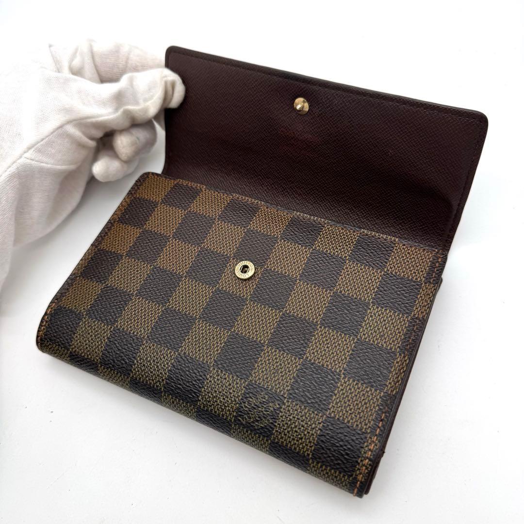 美品✨️ルイヴィトン　ダミエ　ポルトトレゾール　エテュイパピエ　三つ折り財布