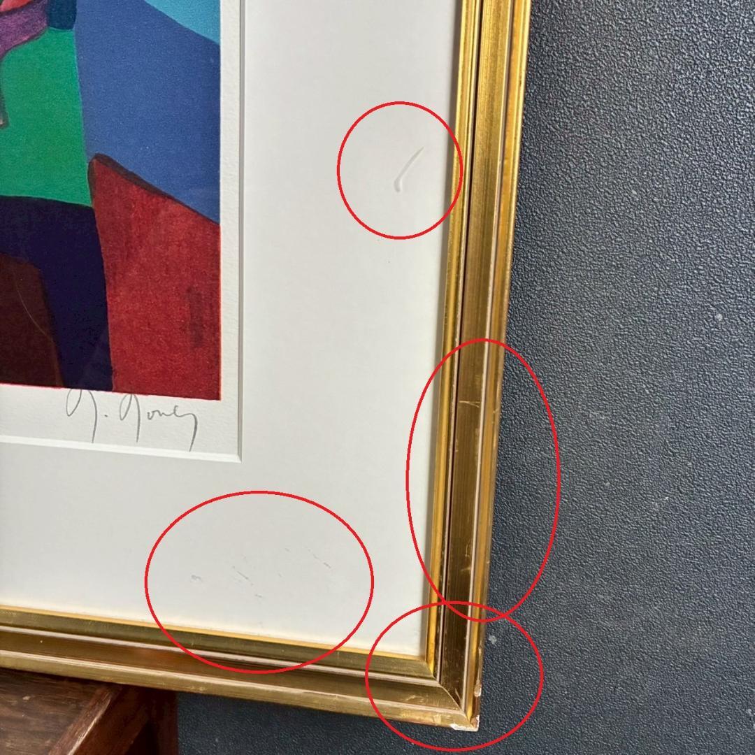 マルセル・ムーリー「静物」リトグラフ 直筆サイン入り 額縁入り フランスの画家