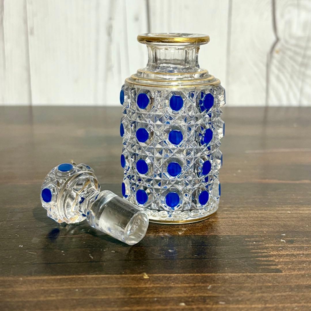 オールドバカラ　ディアマンピエーリーコバルトブルー香水瓶OLD BACCARAT