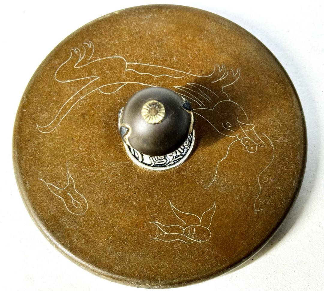 鶴鉄瓶 急須 唐銅蓋 銅摘 茶壺 湯沸 稀少 歴史 煎茶道具 骨董WWST070