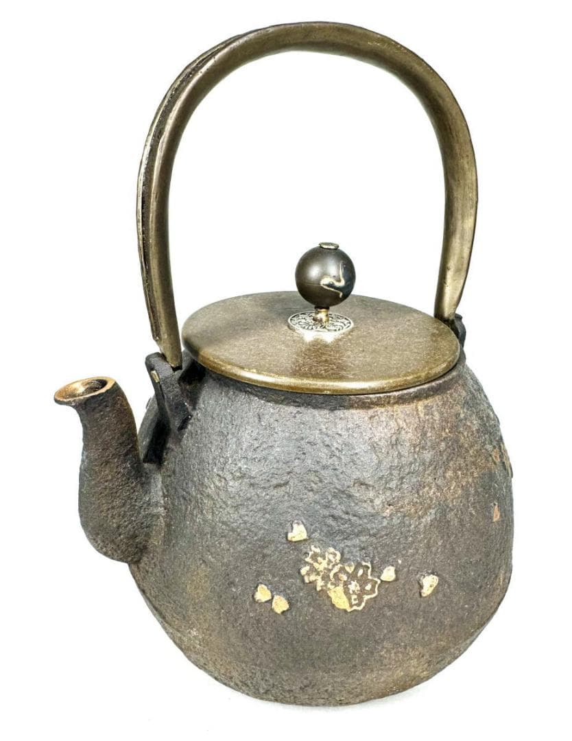 鶴鉄瓶 急須 唐銅蓋 銅摘 茶壺 湯沸 稀少 歴史 煎茶道具 骨董WWST070