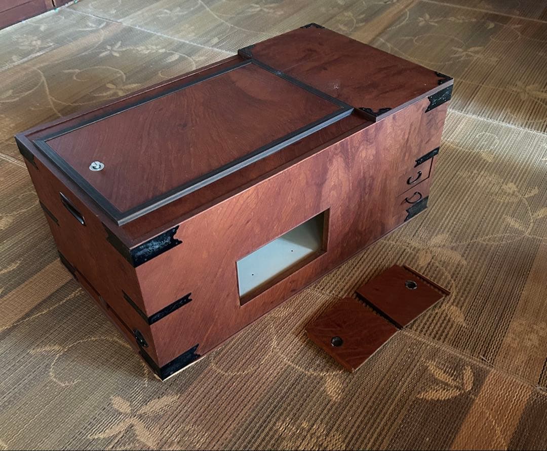 火鉢長火鉢/角火鉢/角型/囲炉裏/箱型火鉢/火桶/昭和レトロアンティーク　 木製